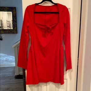 Red Long Sleeve Dress XL
